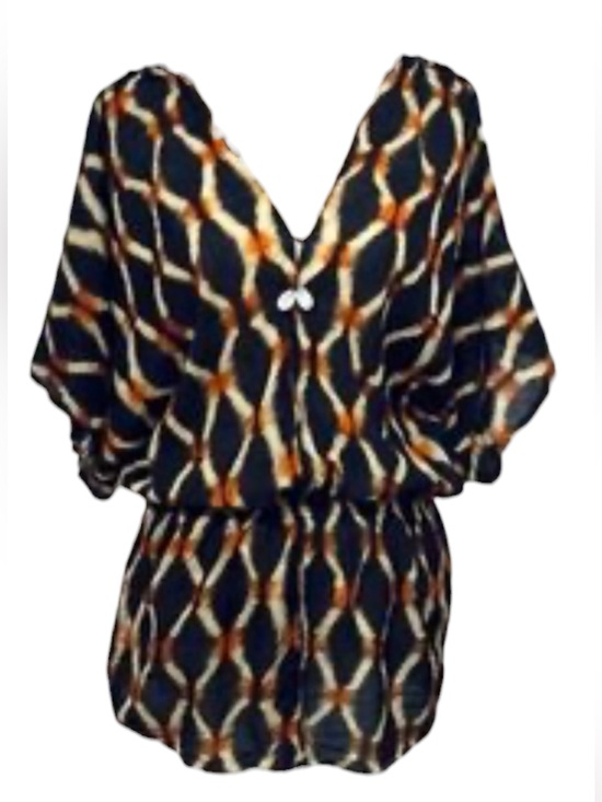 Figue Tops - FIGUE Geometric Patterned Kaftan Blouse sz. S